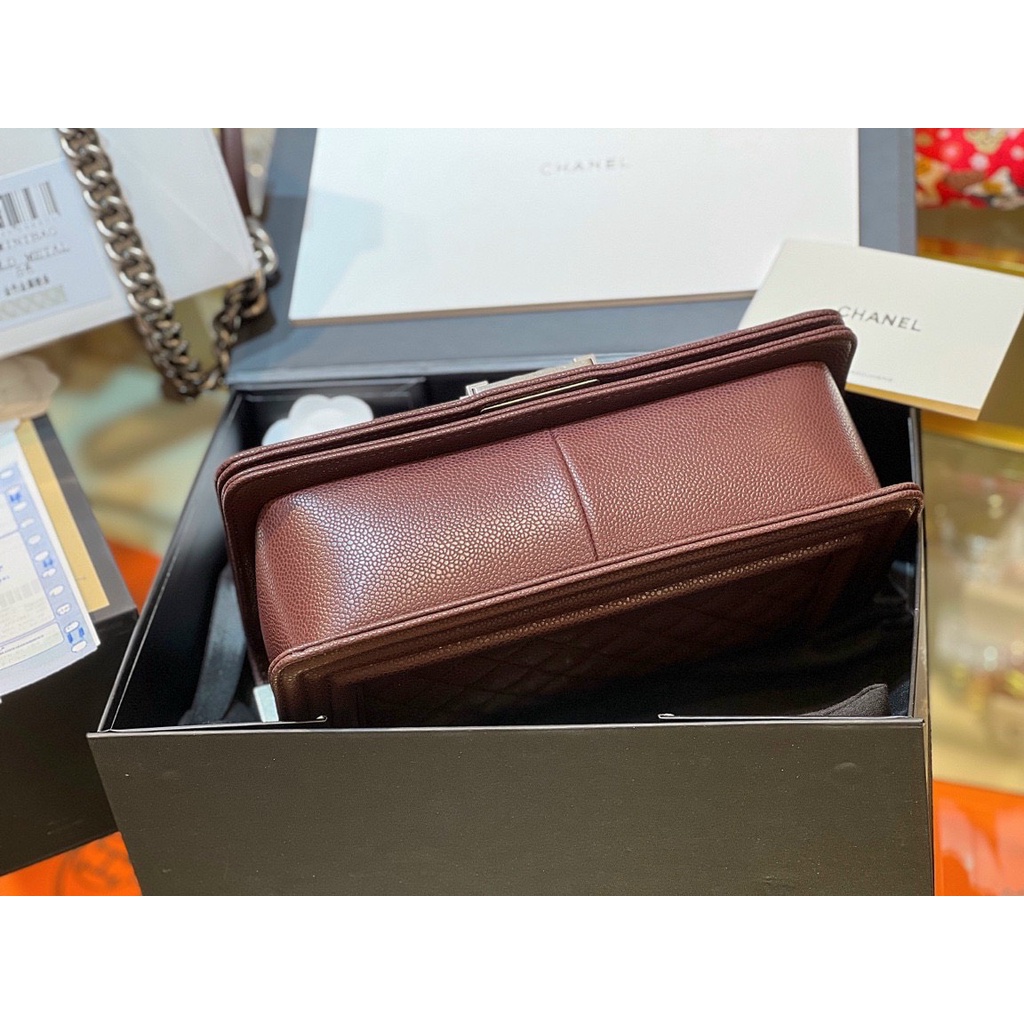 Túi Boy Caviar da thật size 25 full box  C0N