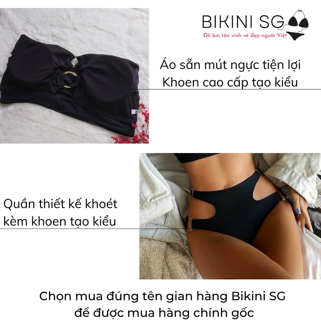 Sét bikini bigsize 2 mảnh quây cúp ngực khoen tròn sexy Bikini SG