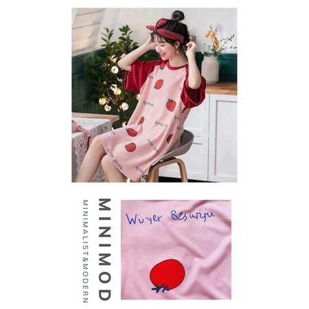 Đầm ngủ có tay hoạ tiết dễ thương | BigBuy360 - bigbuy360.vn