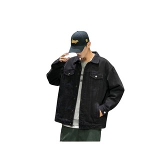 Áo khoác jean nam đen trơn không in hình kiểu dáng unisex mã: ct173