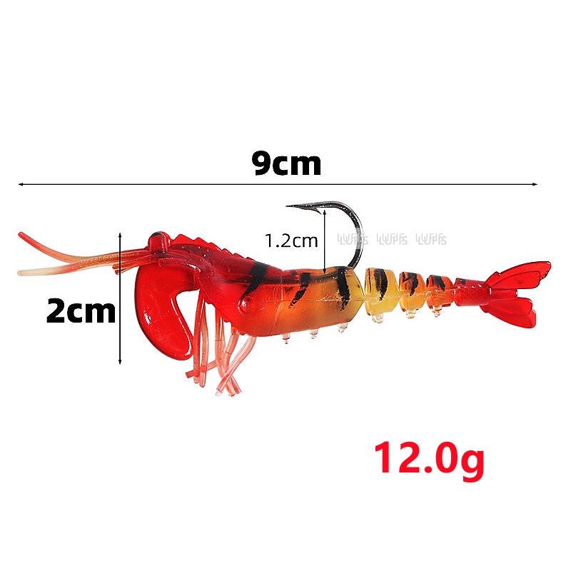 1 mồi tôm giả câu cá 12.0G/9.0CM