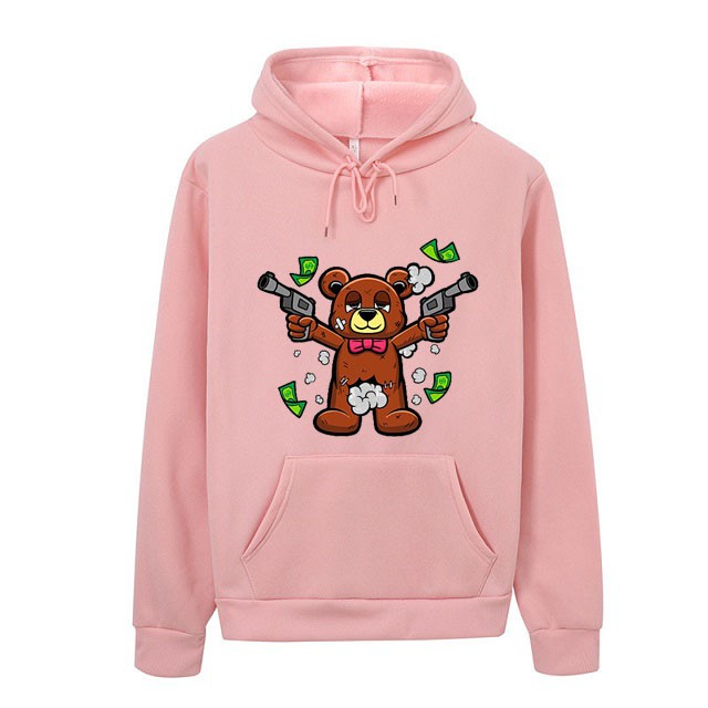 Áo Hoodie Nam Nữ Thu Đông Ấm Áp Chất Nỉ Mềm Mịn Không Nhăn, Không Xù In 3D Hoạt Hình Gấu Bắn Tiên Hàn Quốc