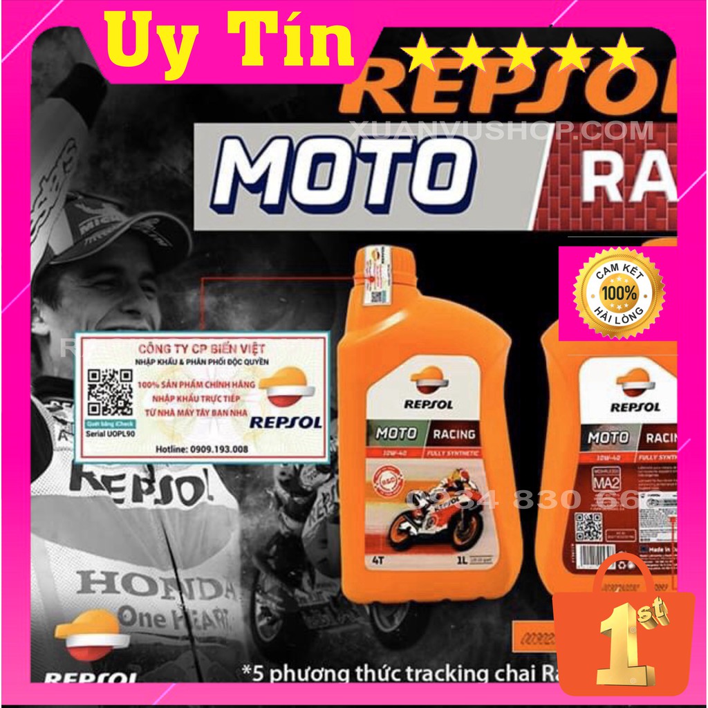 Nhớt Repsol Racing 10W40 1L ⚡ Repsol Moto Speed Fully Synthetic ⚡ Chính Hãng dùng cho xe Winner , Exciter , Satria , PKL