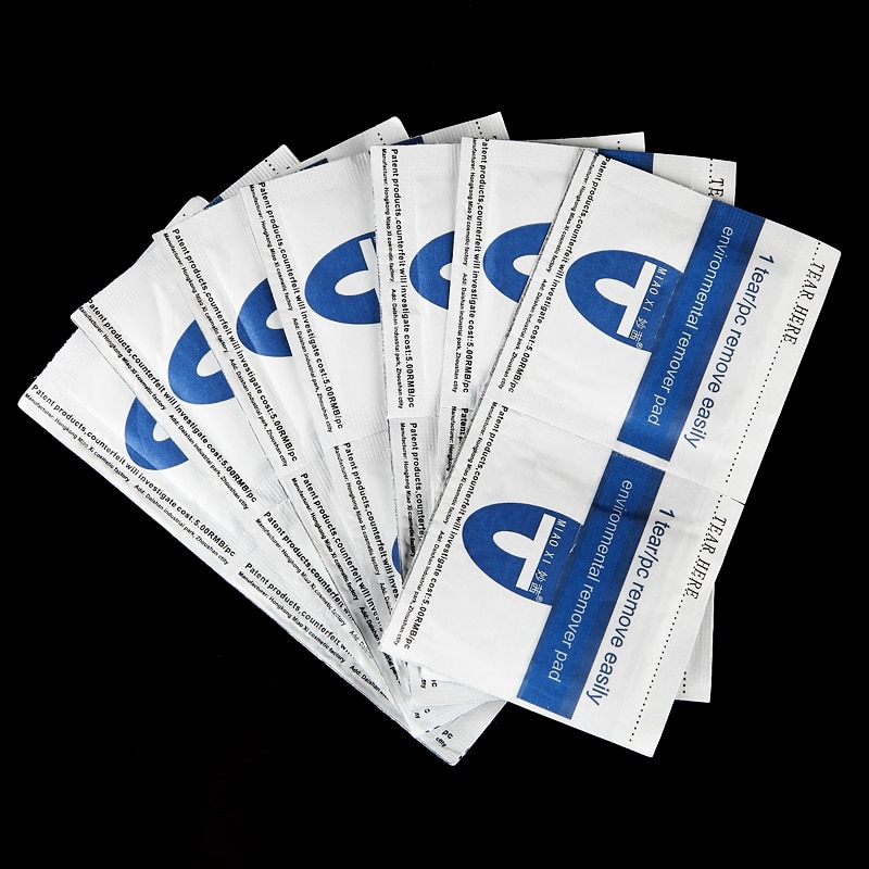 MONJA Bộ 100 Miếng Giấy Bạc Ủ Tẩy Sơn Móng Tay