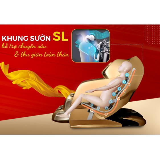 Ghế massage Kingsport G38 - Ghế mát xa toàn thân cao cấp, trang bị túi khí, nhiệt hồng ngoại