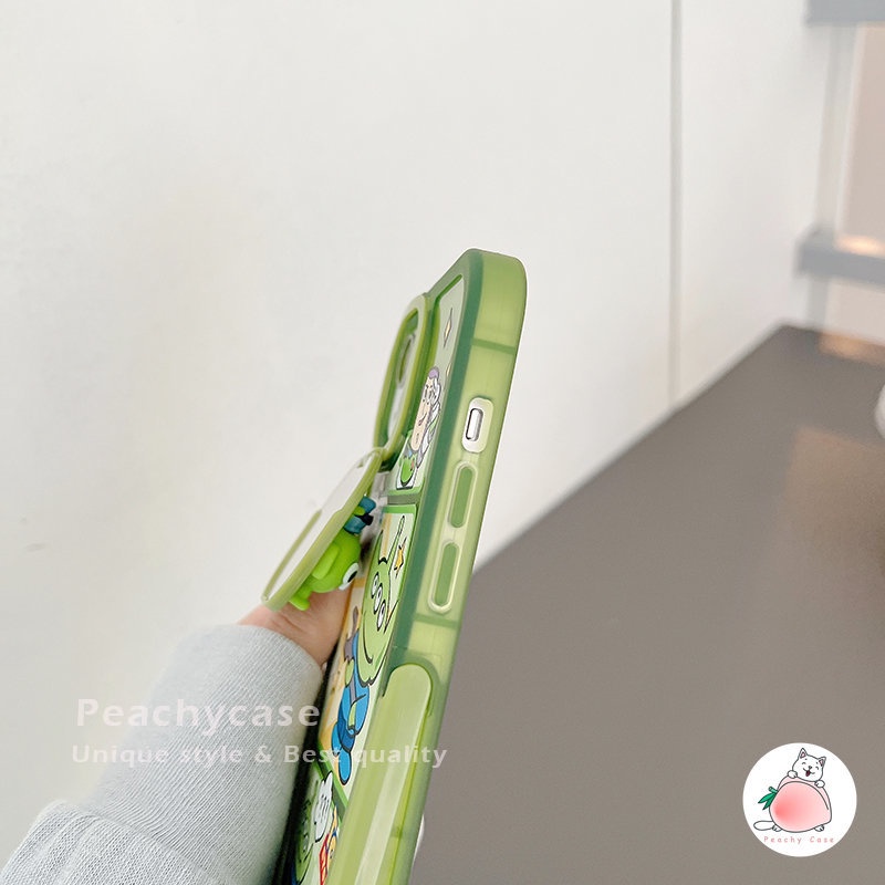 Ốp Điện Thoại TPU Mềm Có Gương Trang Điểm Hình Quái Vật 3D Cho iPhone 14 13 12 Pro Max 11