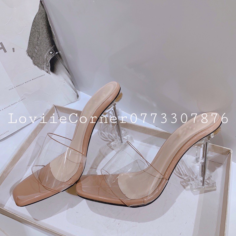 GUỐC CAO GÓT LOVIIECORNER THỜI TRANG - GUỐC NỮ MŨI NHỌN QUAI TRONG 9 PHÂN GÓT ĐŨA D200779