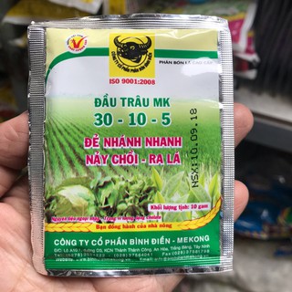 Phân bón lá cao cấp Đầu Trâu MK _30-10-5 -  gói 10gr - Nảy chồi ra lá