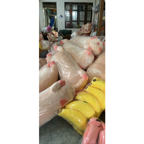 Gấu Bông Heo Lợn Siêu To Khổng Lồ, Thú Nhồi Bông Heo Phê Cần Lim Dim To Ú Nu Đáng yêu ngộ nghĩnh