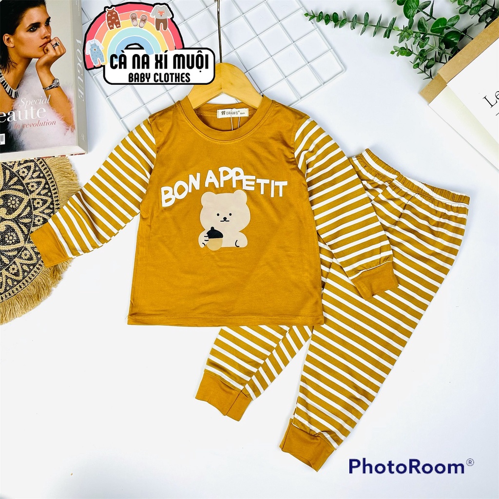 FULLSIZE 9 - 30kg bộ dài tay COTTON lạnh CANA'S loại 1 cho bé cực dễ thương 9-30kg