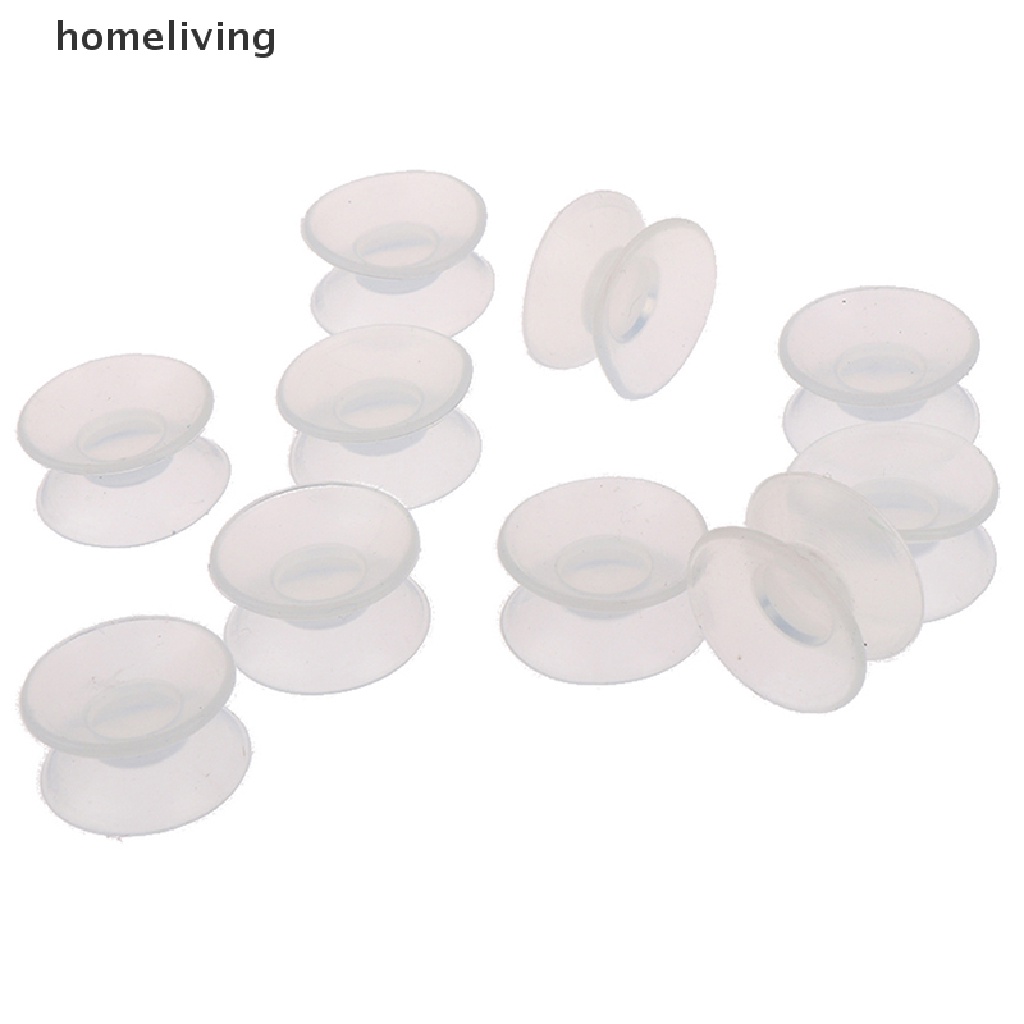 Set 10 Miếng Hít Hai Mặt Bằng Nhựa Thủy Tinh Trong Suốt Có Giác Hút Giá Đỡ