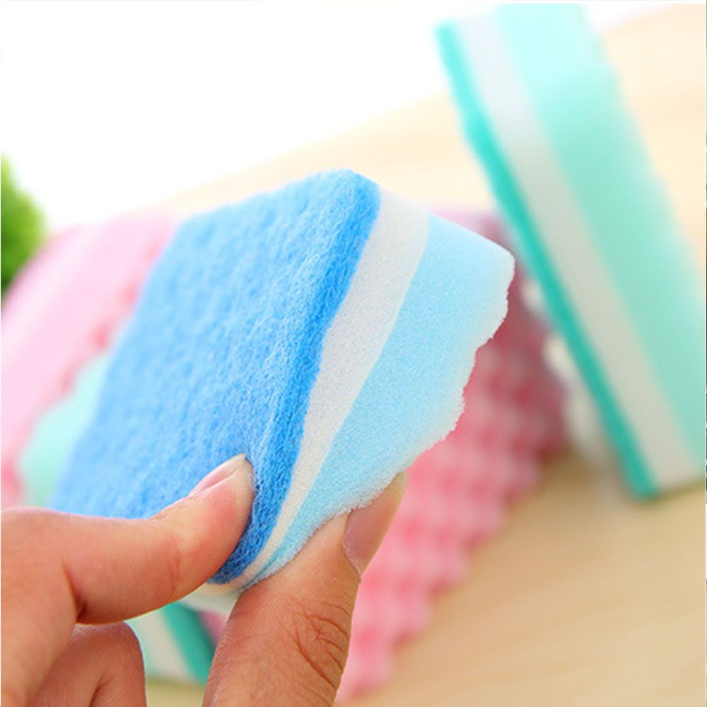 Set 5 Miếng Xốp Mềm Rửa Chén Đa Năng Nhiều Màu Sắc Ngẫu Nhiên