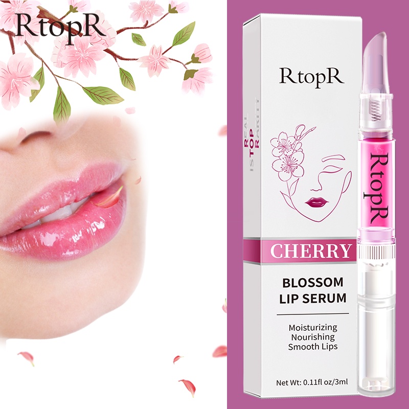 Serum Dưỡng Môi Hoa Anh Đào Rtopr Dưỡng Ẩm Ngăn Ngừa Nứt Nẻ Môi Giảm Khô Môi Lâu Trôi 3ml