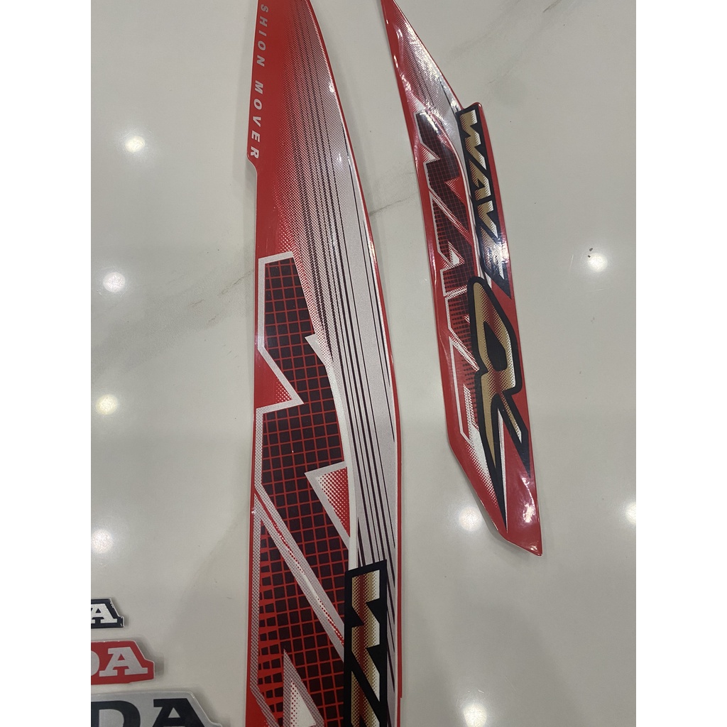 Nguyên bộ tem rời 3 lớp zin thái dán xe máy Honda Wave alpha 2014 màu đỏ