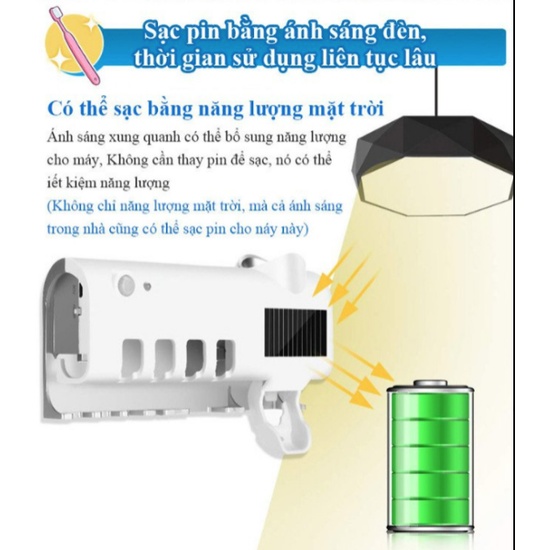 Giá Treo Bàn Chải Nhả Kem Thông Minh Sạc Pin Tia UV Diệt Khuẩn 99% máy sấy tiệt khử trùng diệt khuẩn bàn chải