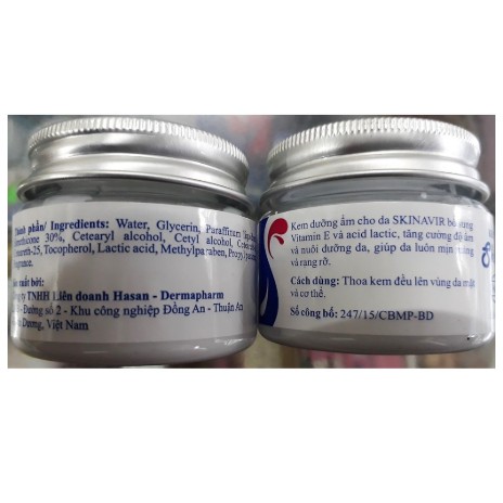 ✔️️️Kem dưỡng ẩm Skinavir - Cty Hasan - 45gr | BigBuy360 - bigbuy360.vn