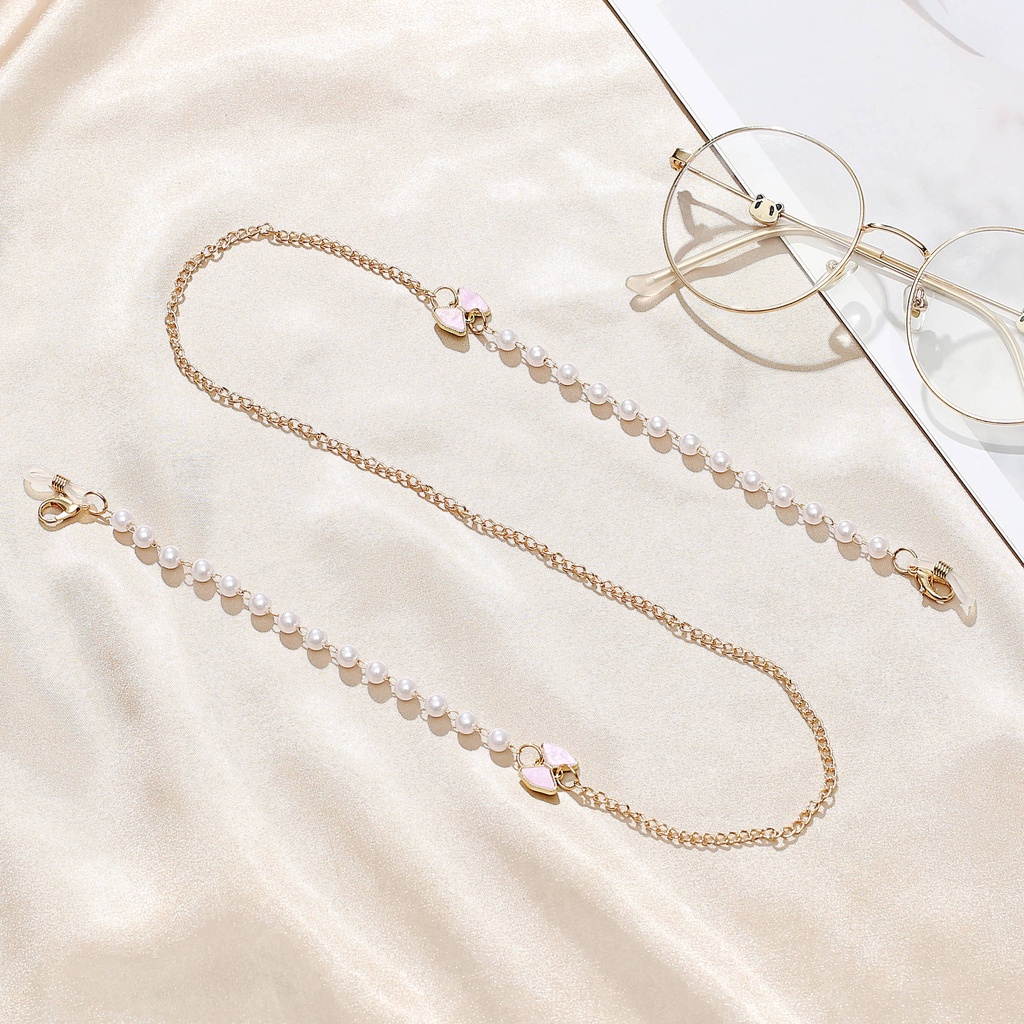 Dây Đeo Mắt Kính Chống Mất Hình Bướm Đính Ngọc Trai