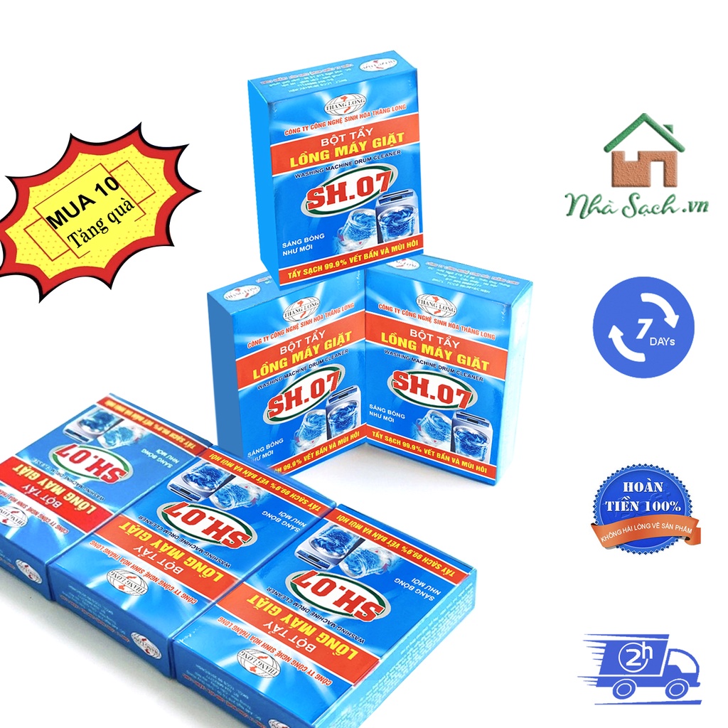 Tẩy lồng giặt, bột tẩy lồng máy giặt, SH07, giặt, tấy siêu sạch lồng máy lâu ngày