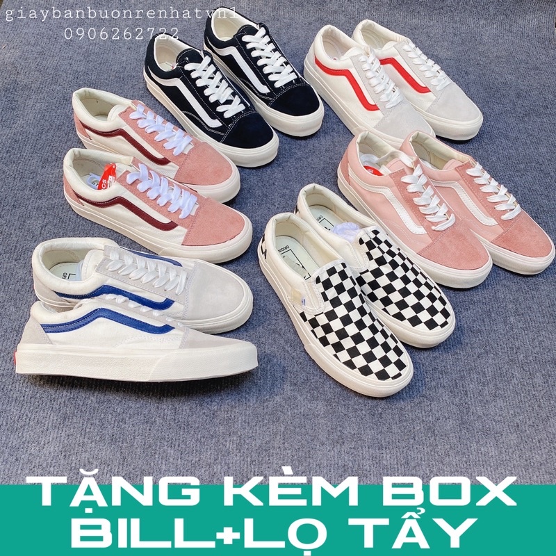 GIÀY 𝐕𝐀𝐍𝐒 FOG FEAR OF GOD LÓT GÓT DA - GIÀY 𝐕𝐀𝐍𝐒 DÂY CHỮ, VANS Đen Old VAULT, Vans caro Tặng Box Bill