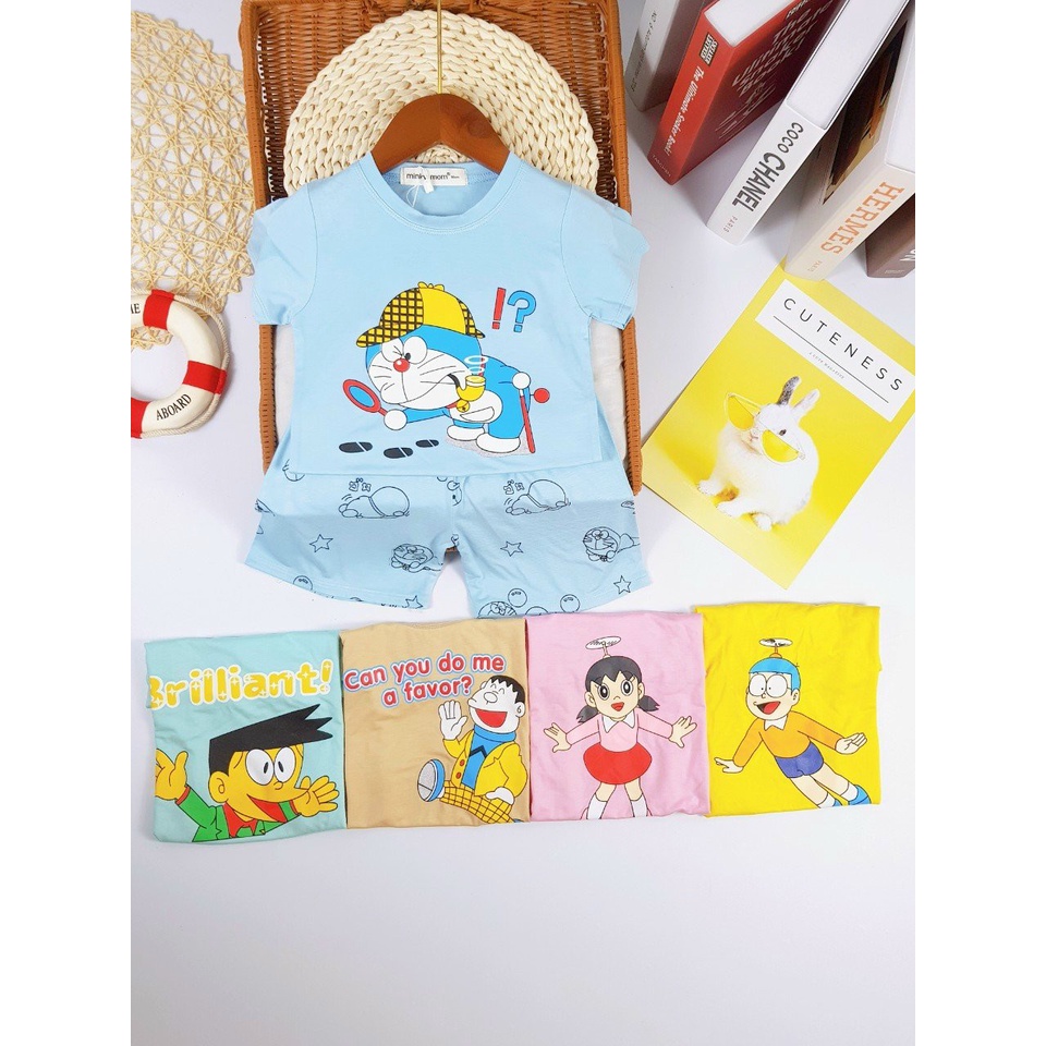 [Bé 19-32kg] XẢ KHO - Bộ ngắn tay thun lạnh Đoremon Minky mom thun lạnh cho bé trai bé gái từ 19-32kg