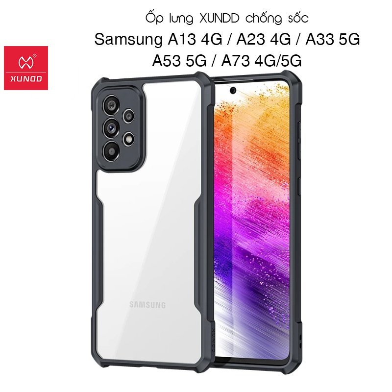 Ốp lưng XUNDD Samsung A13 4G/ A23 4G/ A33 5G/ A53 5G/ A73 4G/5G - Chống shock, Mặt lưng trong, Viền TPU
