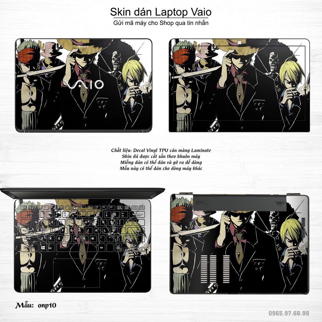 Skin dán Laptop Sony Vaio in hình One Piece nhiều mẫu 10 (inbox mã máy cho Shop)