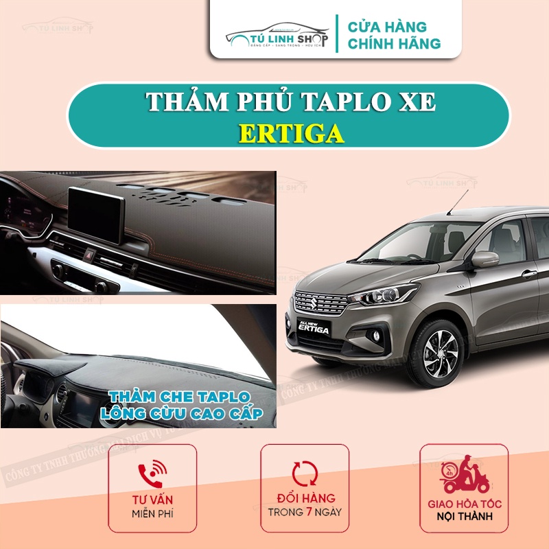 [Mã LIFEAUMAY giảm 10% tối đa 30k đơn 150k] Thảm taplo Suzuki Ertiga bằng lông Cừu 3 lớp hoặc Da Cacbon