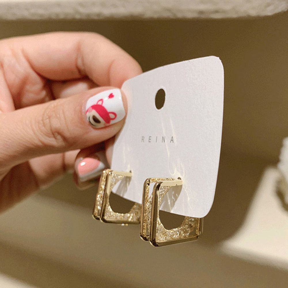 Bông tai hình học màu sắc đẹp mắt mạ S925 phong cách punk thời trang cho nữ