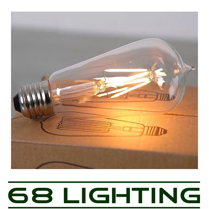 Bóng đèn led trang trí edison vintage đui xoắn E27 thích hợp trang trí quán cafe, trà sữa 68Lighting LP0191