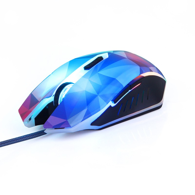 ‘NEW’ 3200DPI Wired Mouse 7 Circular Breathing LED Light Cool Diamond Version Gaming Mouse [BLACKPINK]