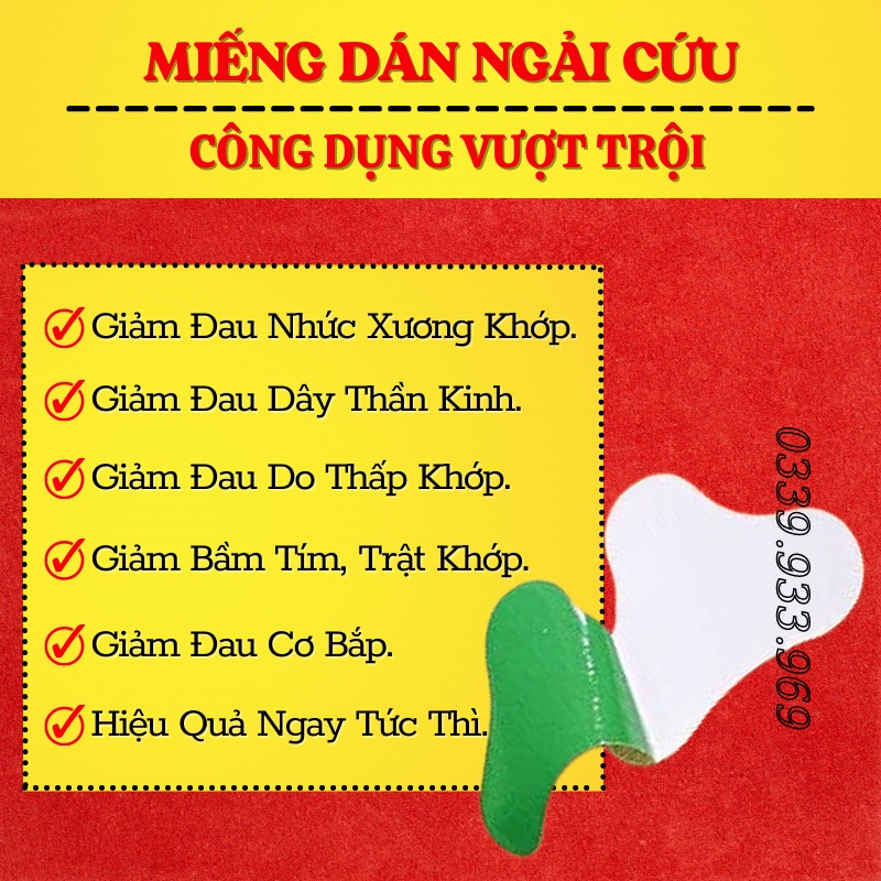 Miếng Dán Ngải Cứu Vai Gáy - Cao Dán Ngải Cứu - Giảm Đau Vai Gáy, Giảm Đau Xương Khớp