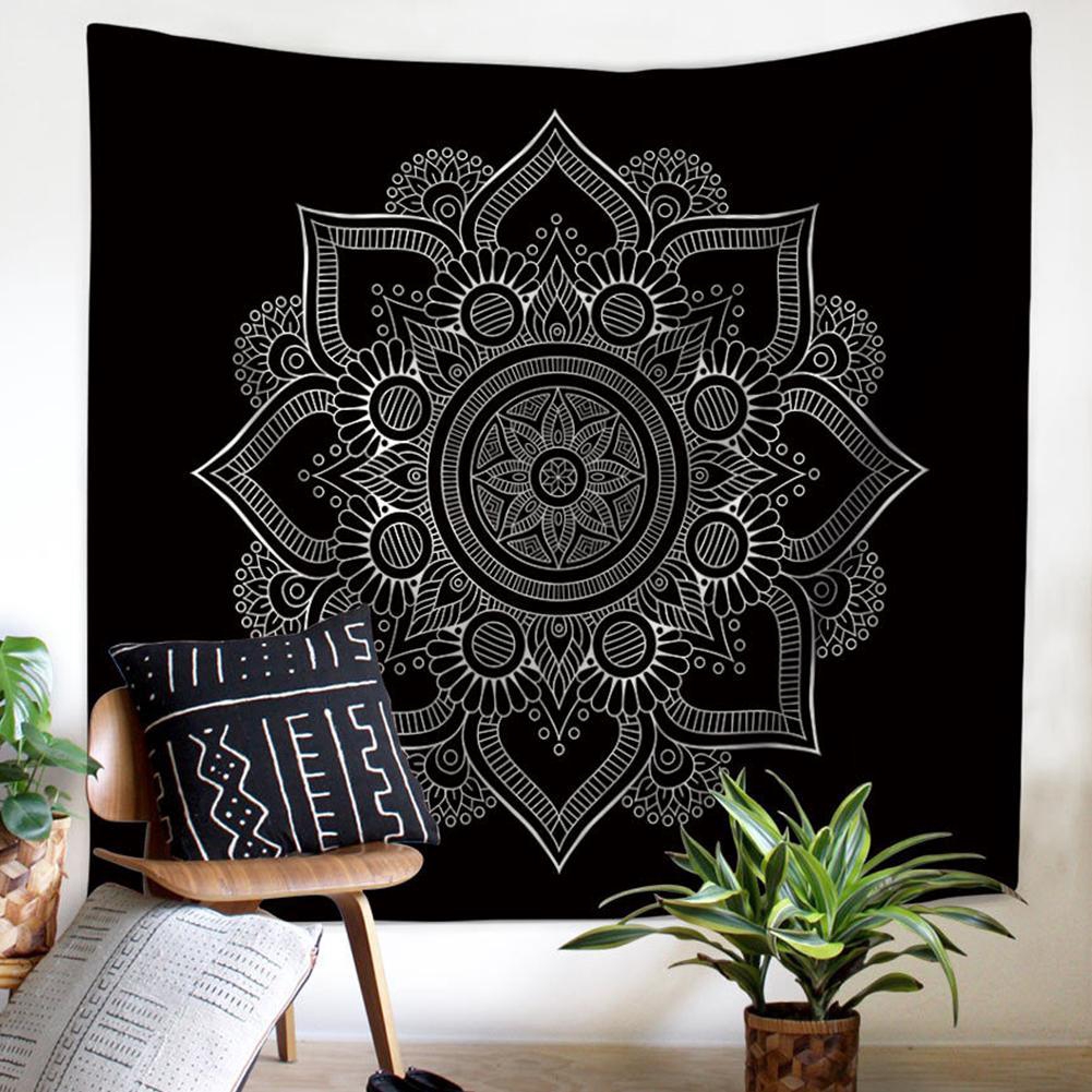 Thảm Treo Tường Trang Trí 95x73cm In Họa Tiết Hoa Mandala Phong Cách Bohemian