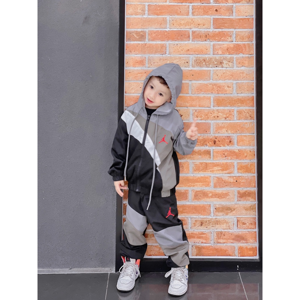 (HÀNG XUẤT XỊN) Gió Kid J0RDAN Hàng nét gió dày đẹp đanh mịn, có mũ, Size 90-150 (10-40kg) Bé gái &amp; Bé trai