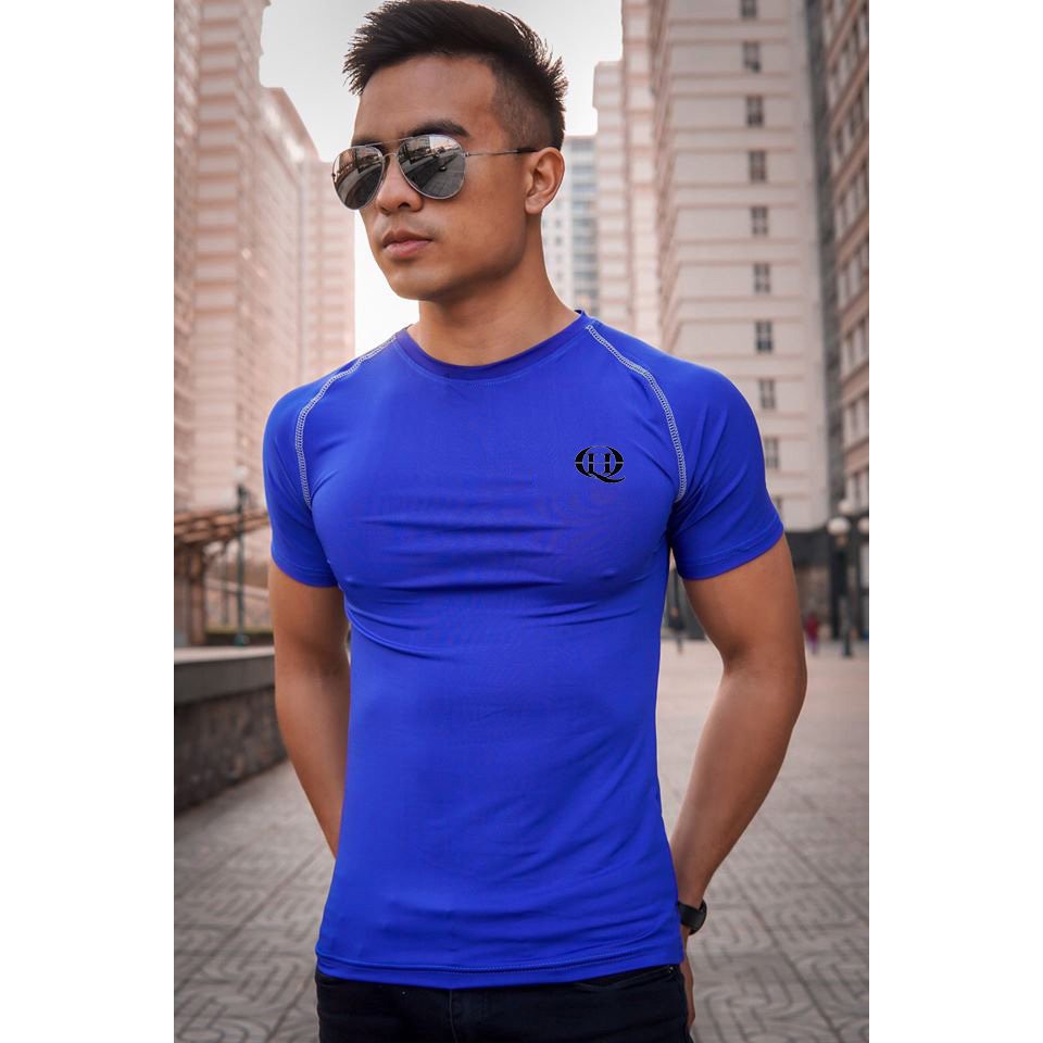 Áo cộc nam  body ngắn tay chất thun lạnh co dãn 4 chiều , tập gymer , thun trơn cổ tròn đẹp nam tính - HQ2 | BigBuy360 - bigbuy360.vn