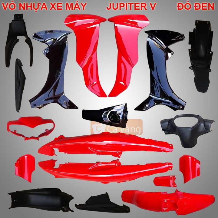 Vỏ nhựa xe máy Yamaha Jupiter V màu đỏ, màu đen