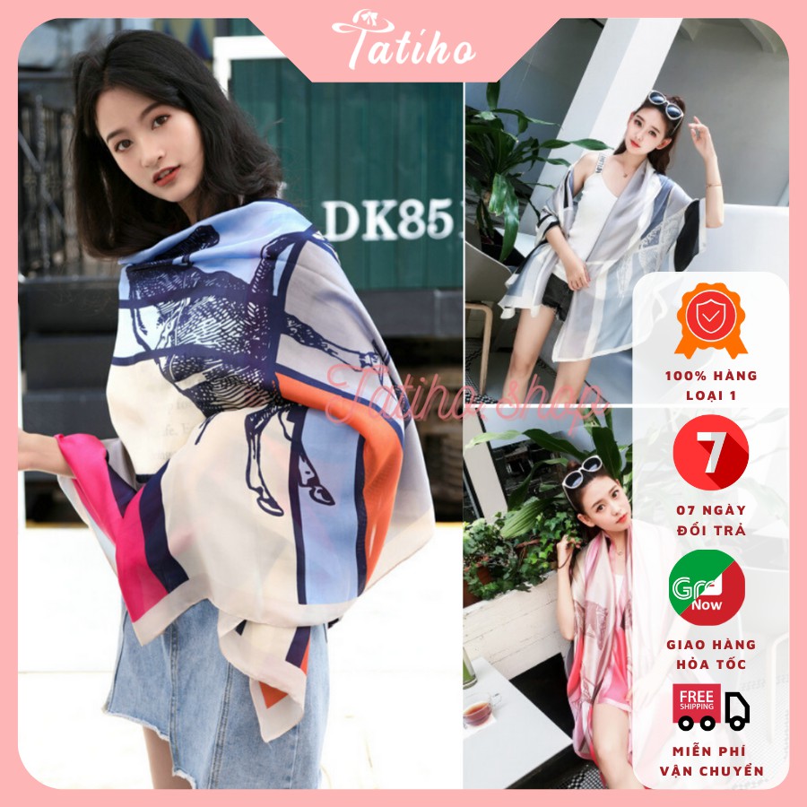 [Hàng Xịn, Giá Tốt] Khăn Choàng Quàng Cổ Lụa Cao Cấp Yên Ngựa Sang Trọng - Chất Liệu Silk  - Size:90x190cm - Mã KS001