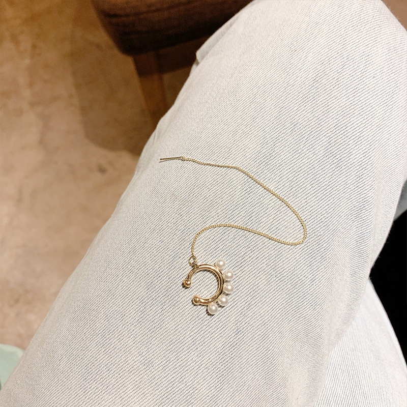 Khuyên Tai Đính Hạt Ngọc Trai Không Đục Lỗ Kiểu Hàn Quốc Ngọt Ngào Cho Nữ