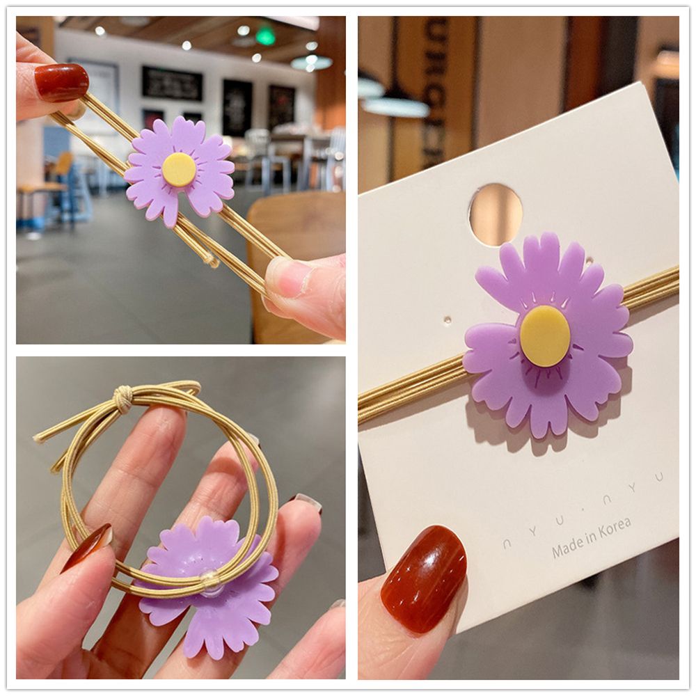 Dây buộc tóc co giãn họa tiết hoa cúc nhỏ dễ thương dành cho nữ