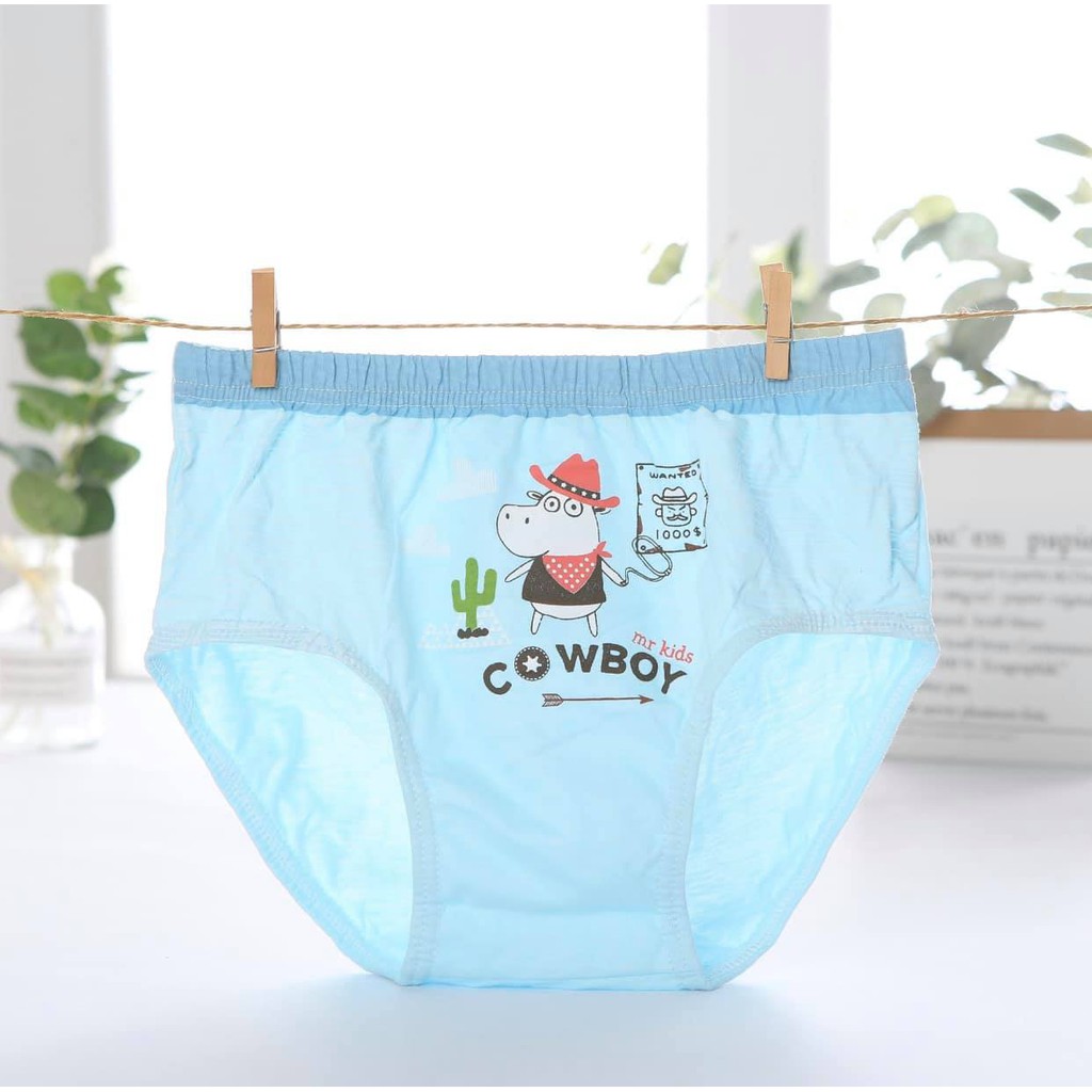 5 quần xịp bé trai Hàn Quốc 100% cotton mẫu Chú Chó Cowboy