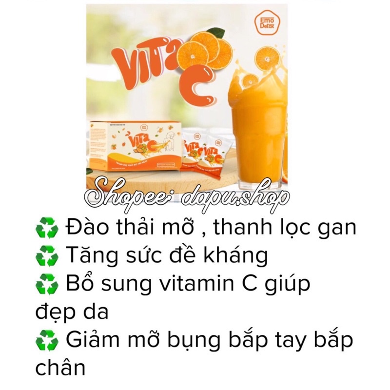 (EMO VITA C) Bột trái cây Emoslim giảm cân vị Trà Cam