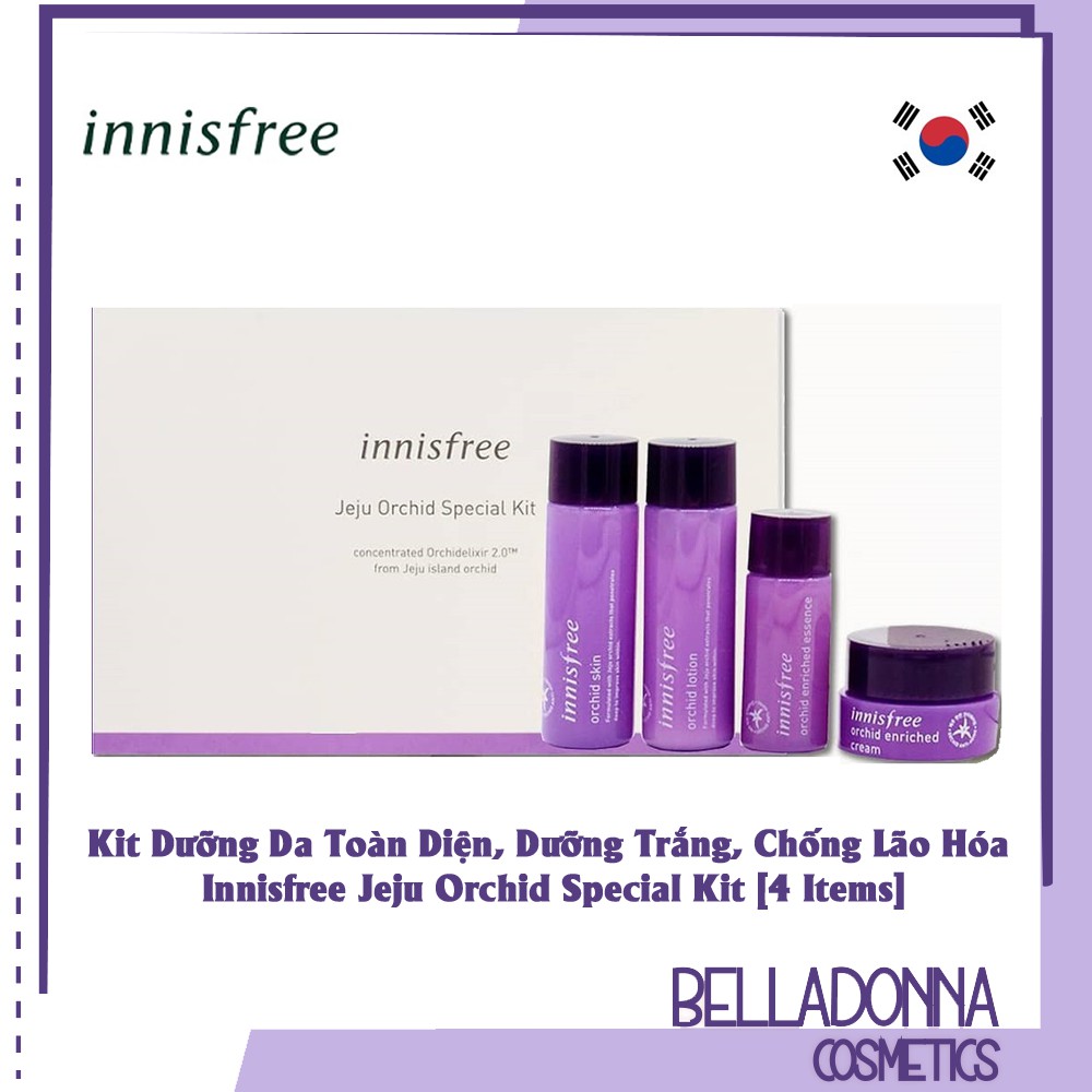 [Chuẩn Auth] Kit dưỡng da toàn diện, dưỡng trắng, chống lão hóa Innisfree Jeju Orchid Special Kit [4 Items]