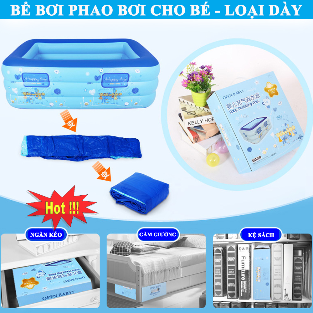 Bể Bơi Phao Trẻ Em 3 Tầng,Bể Phao Bơi Loại Cao Cấp 1M3-1M5-1M8-2M1 giúp bé tập bơi và vui chơi trong thời tiết nắng nóng