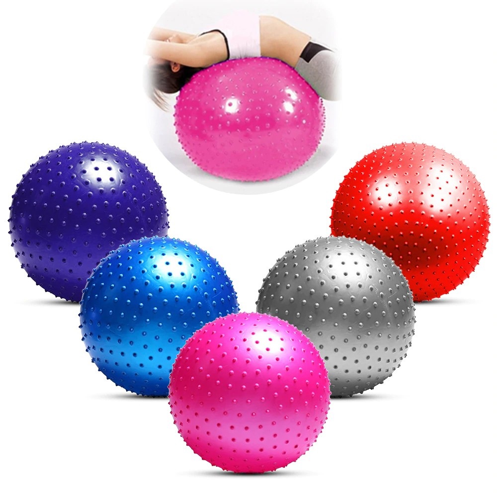 Bóng tập Gym,Yoga Gai Massage Tặng Kèm Bơm Chân Không ( Size  55, 65, 75cm ), Bóng Gai