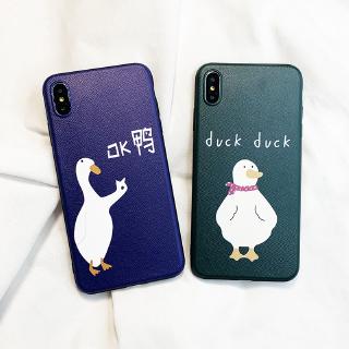 Ốp điện thoại silicone họa tiết vịt hoạt hình cho iphone Xs xr xs max 11pro 7plus 6sp 8