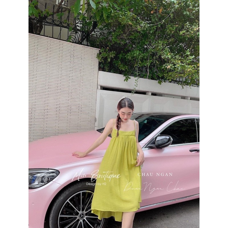 Đầm maxi dây xoè , Đầm dây lụa thô xoè tiểu thư cao cấp | BigBuy360 - bigbuy360.vn