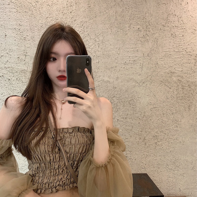 Áo Kiểu Trễ Vai Tay Dài Thiết Kế Quyến Rũ Thời Trang Mùa Hè