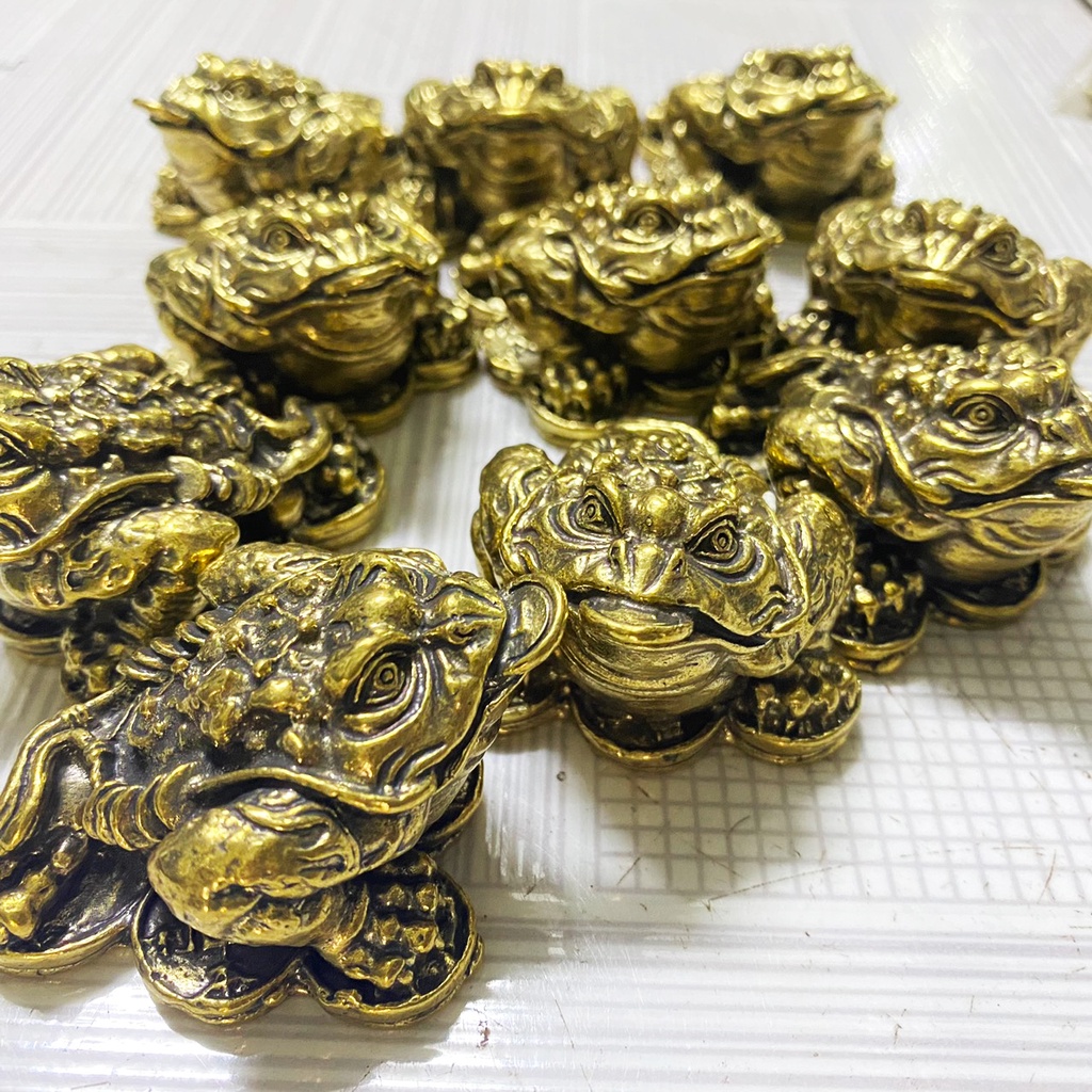 Tượng Đồng Cóc Thiền Thừ 3 Chân Ngậm Tiền chiêu tài lộc - Vật Phẩm Phong Thủy, Đồ Thờ Cúng