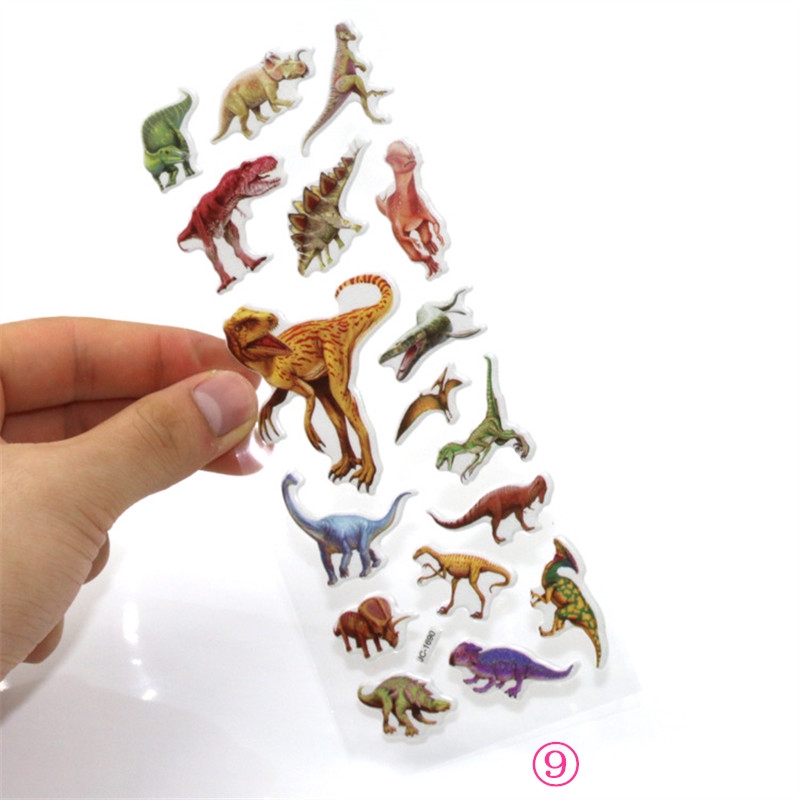 1 Sheet ▶ Dinosaur Educational Toys Stickers ◀ Cartoon 3D DIY Kids Reward Stickers