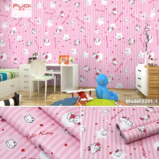 [mua3giam5k] Cuộn 10m Giấy dán tường Mèo kitty