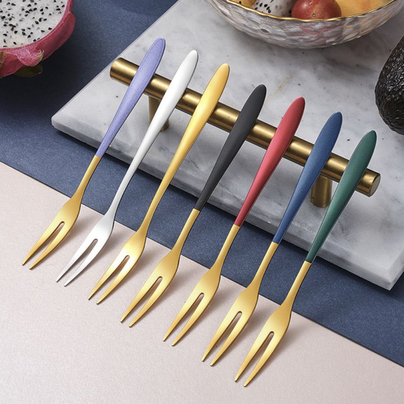 Set 5 Nĩa Ăn Trái Cây Bằng Thép Không Gỉ